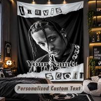 Personalized Wall Tapestry,Travis Scott Custom Printed Name, Fabric Wall Art For Indoor Room Backdrop 100cmx150cm