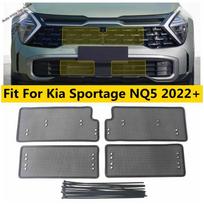 Front Grill Metal Mesh Anti-ect Head Engine Protector Decoration Frame Cover For Kia Sportage NQ5  - 2025 Car Accessories black
