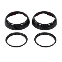 Dashboard Air Outlet Trim Frames for MINI F55 F56 F57, 4 Piece Black Carbon Fiber Style ABS Interior Surround Covers for Cabin Styling 1 black