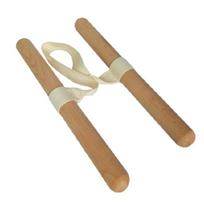 Wood Handle Resistance Band Multiunctional Yoga Puller Tension Rope for Workout Exercise Abdominal Arm Leg Stretching 1 beige
