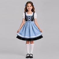 Helovino Oktoberfest Bavarijos vaikų kostiumai suknelės sceniniai kostiumai 140 rožinė