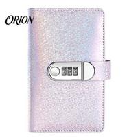 Lockable Bill Organizer A6 Cash Budget Binder with Password Lock, 100 Transparent Pockets Organizer, Personalized Budgeting Tool PU Leather violetinė