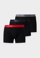 HUGO Boxer trumpikės tamsiai pilka / raudona / juoda