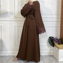 Moteriška Abaya Jilbab Kaftan musulmoniška ilga suknelė Dubajaus megztinio su chalatu Maxi suknelė M black