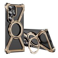 Berėmio dėklas, skirtas iPhone 16 15 14 13 Pro Max Minimalistinis telefono dėklas Magnetinis stovas Titano metalinis berėmio apsauginis smūgiams atsparus dėklas iPhone 15 Plus/14 Plus