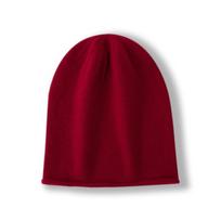 First-line Cashmere Autumn and Winter New Unisex Pullover Outdoor Warm Solid Color Knitted Casual Baotou Hat one size red