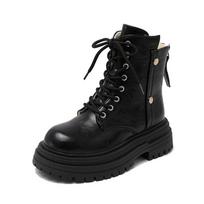 Martin boots women's velvet autumn and winter new thick heel side zipper short boots children 42