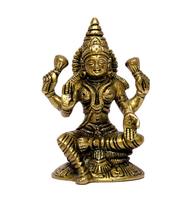 Pure Brass Goddess Lakshmi Murti, Pooja Idols, Home Decor, Golden - 4.75 Inch brown