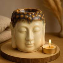 Buddha Oil Burner Wax Melt Burner - Ivory Mint