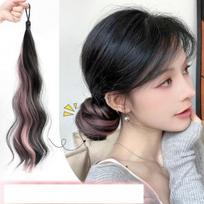 Tilto formos plaukų juosta banguotas plaukų priauginimas dažytas perukas plaukų priauginimai 2. Color Bridge Hair Tie Gray black