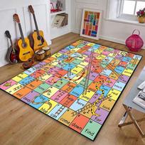 Game Snakes and Ladders Pattern Floor Rug Carpets Living Room Bedroom Bedside Bathroom Floor Mat Area Rug Kids Room Play Mat 70x100cm