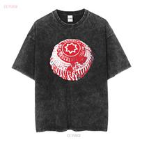 Tunnocks Tea Cake Pop Art baltas ir raudonas dizainas Marškinėliai ilgomis arba trumpomis rankovėmis vintažiniai Išskalbti dizainerio drabužiai Patogūs M black