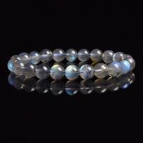 Natūralus baltas mėnulio akmens apyrankė Tikri mėnulio akmens karoliukai Elastingos apyrankės moterims, vyrams Premium dovana 8 mm brangakmenių papuošalai 8mm beads&21cm-8.3inch black