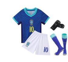 24-25 Brazilija išvykos mėlyna Nr. 10 Nacionalinės Komandos Futbolo Marškinėliai Vaikų Drabužiai Vaikų Rinkinys Dydis 14-30 26 yards/150
