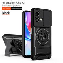 Phone Case for ZTE Blade A35E 4G Slide Camera Cover , Built-in Ring Stand and Folding Stand for ZTE Blade A35E 4G juoda