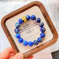 12Mm Design Natural Lapis Lazuli Bracelet Bracelet. blue