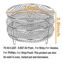 Air Fryer Accessories Baking Rack Stackable BBQ Metal Oven Grill Rack Food Frying Basket Multipurpose for Baking Cooking Tool gray