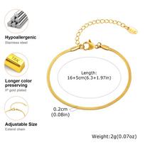Non Tainish Herringbone Link Chain Bracelet, Dainty Thin Bracelets Stack for Women Trendy Friendship Sister Gift beige