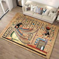 Retro Senovės Egipto rašto kilimas kilimėlis svetainei Neslystantis svetainės sofos didelio ploto kilimas miegamojo vaikų žaidimų kambario grindų kilimėlis Dovana 80x120cm beige