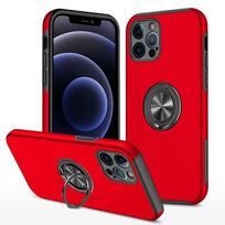 Magnetic Ring Holder Phone Case for IPhone 7 8 X XS XR 11 12 13 14 15 16e 16 Pro Max Plus Mini Hard Shell Protective Cover iPhone 12 mini raudona