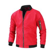 Vyriška lengva bomberio striukė, kasdienė, aviacinė, pilotinė, koledžo stiliaus beisbolo striukė, didesnių dydžių 6XL red