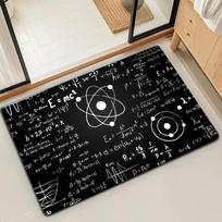 E=mc2 Formula Science Door Mat Bath Microfiber Decorative Versatile Flannel Floor Mat Quick Dry Absorbent Non-slip Sole 40cm x 60cm