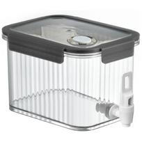 2.5/3.5L Fridge Drink Dispenser Cool Water Bucket Large Capacity Cold Drink Container with Spigot & Lid Clear for Home Kitchen gray