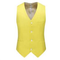Prabangus Džentelmeniškas Vyriškas Vienspalvis Slim Fit Formalus Kostiumo Liemenė Dydis Plius Elegantiška Vestuvėms Verslo Biurui Formaliai Progai Liemenė XXXL yellow