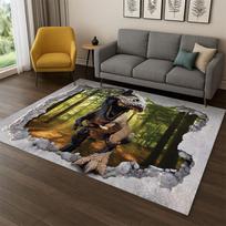 3D Illusion Pattern Hallucination Dino Carpet Rug for Bedroom Living Room Sofa Playroom Doormat Home Decor Non-slip kids 80x120cm