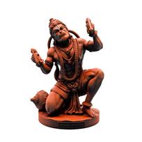 Shri Ram Rasik Hanuman Idol, UV Resin, Orange Black, 8 cm Tall | God Bajrangbali Murti, Bhajan Pose, Small, Adhesive Tape Incl black