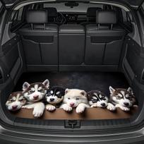 1Pcs Husky Puppy Car Trunk Mat Anti Slip Cargo Liner Waterproof Rear Storage Protector Floor Mat SUV Sedan Decor 75*100cm black