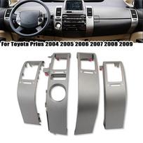 2Pcs Front Dashboard Vent Panel For Toyota Prius 2004-2009 Air Conditioner Outlet Frame Replacement Parts Silver Gray LR gray