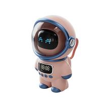 Bluetooth interaktyvus astronautas garsiakalbis laikrodis su žadintuvu ir atminties kortelės lizdu - Kūrybiška dovana rožinė