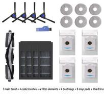 Ecovacs Deebot X2/X2Pro Accessories: Mop, HEPA Filter, Side Brush, Main Brush, and Dust Bag. gray