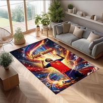 Lamine Yamal Printed Crystal Velvet Rug Non‑Slip Crystal Velvet Carpet For Sofa Bedroom Indoor Home Decoration 80cmx120cm