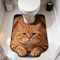 Quick-dry Toilet Floor Rug Absorbent Bath Mat Novelty Bathroom U-shaped Mat  Bathroom 50×60CM-Style-E