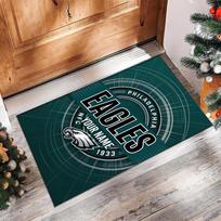 Philadelphia Eagles Crystal Velvet Rug, Custom Name Text Personalized Non‑Slip Floor Mat for Home Decor Gift 60cmx90cm