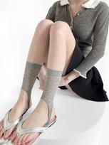 Miu Series Foot-Stepping Pile Socks Cover Women'S Spring And Summer Thin Sunscreen Leg Cover Gray Versatile Calf Socks Cover With Sandals One size fits all gray