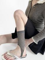 Miu Series Foot-Stepping Pile Socks Cover Women'S Spring And Summer Thin Sunscreen Leg Cover Gray Versatile Calf Socks Cover With Sandals One size fits all