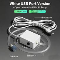 Mini Portable Aquarium Air Pump 3/4 Gear Intermittent Oxygen Aerator USB Rechargeable Low Noise For Fishing & Small Fish Tank