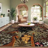 Animal Pattern Floor Carpet Carpet Mat Rug Tropical Jungle Mat with Palm Tree Tiger Bohemian Non-Slip Rug Washable 80x160cm white