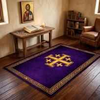 Jerusalem Cross Prayer Rug Non-slip Soft Altar Floor Mat Christian Religious Meditation Carpet Catholic Home Decor 40X60cm-Felt
