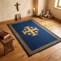 Jerusalem Cross Prayer Rug Non-slip Soft Altar Floor Mat Christian Religious Meditation Carpet Catholic Home Decor 40X60cm-Felt