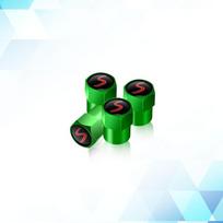 4Pcs S Logo c41 Emblem Car Tire Valve Stem Caps Dustproof Car Wheel Air Valve Covers For Mini John Cooper Works R53 R56 R57 F55 F60 green