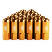 60/50mm Wheel Nuts M14 X 1.5/M12 X 1.5 20PCS/Set Car-Styling Aluminum Racing Lug Wheel Nuts Screw Anodized Wheel Bolts oranžinė