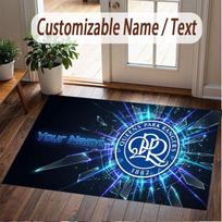 Custom Rug Queens Park Rangers Pattern Print Name Text Soft Non‑Slip Floor Carpet for Home Indoor Decoration 40cmx60cm