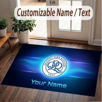 Custom Rug Queens Park Rangers Pattern Print Name Text Soft Non‑Slip Floor Carpet for Home Indoor Decoration 40cmx60cm