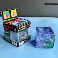 Schylling Needoh Sequined Cube Maltose Squishy, Stress Relief Squeeze Cube, Vent Fidget Toy, Kids Gift