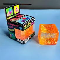 Schylling Needoh Sequined Cube Maltose Squishy, Stress Relief Squeeze Cube, Vent Fidget Toy, Kids Gift