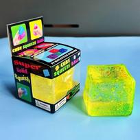 Schylling Needoh Sequined Cube Maltose Squishy, Stress Relief Squeeze Cube, Vent Fidget Toy, Kids Gift